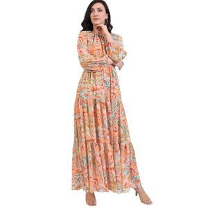 Poema Women's Long Floral Printed Maxi Dress